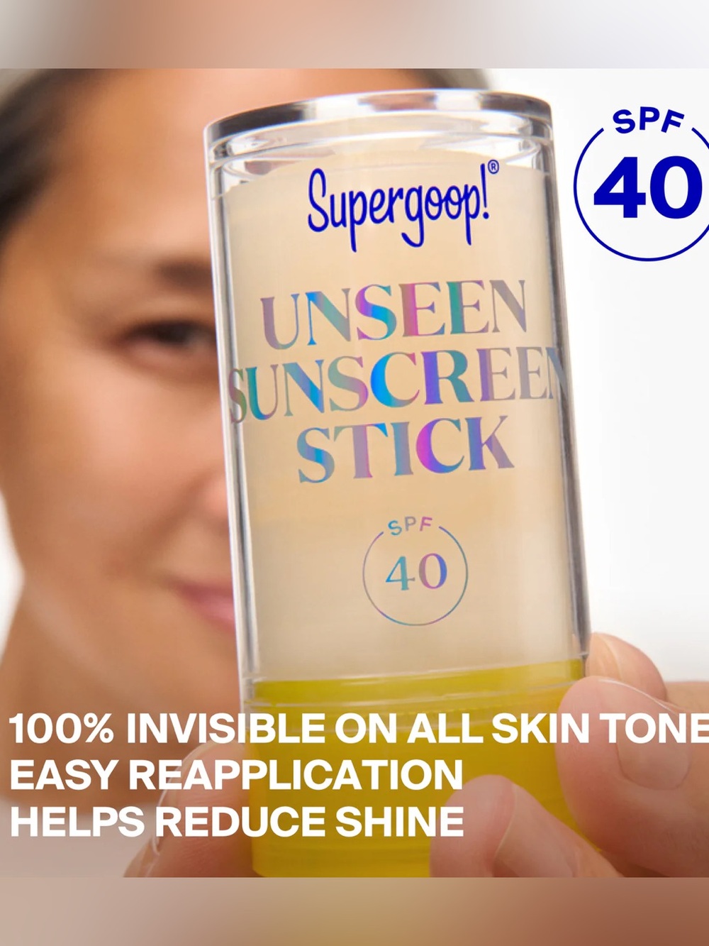 NEW SUPERGOOP UNSEEN SUNSCREEN STICK SPF 40 - Picture 2 of 6